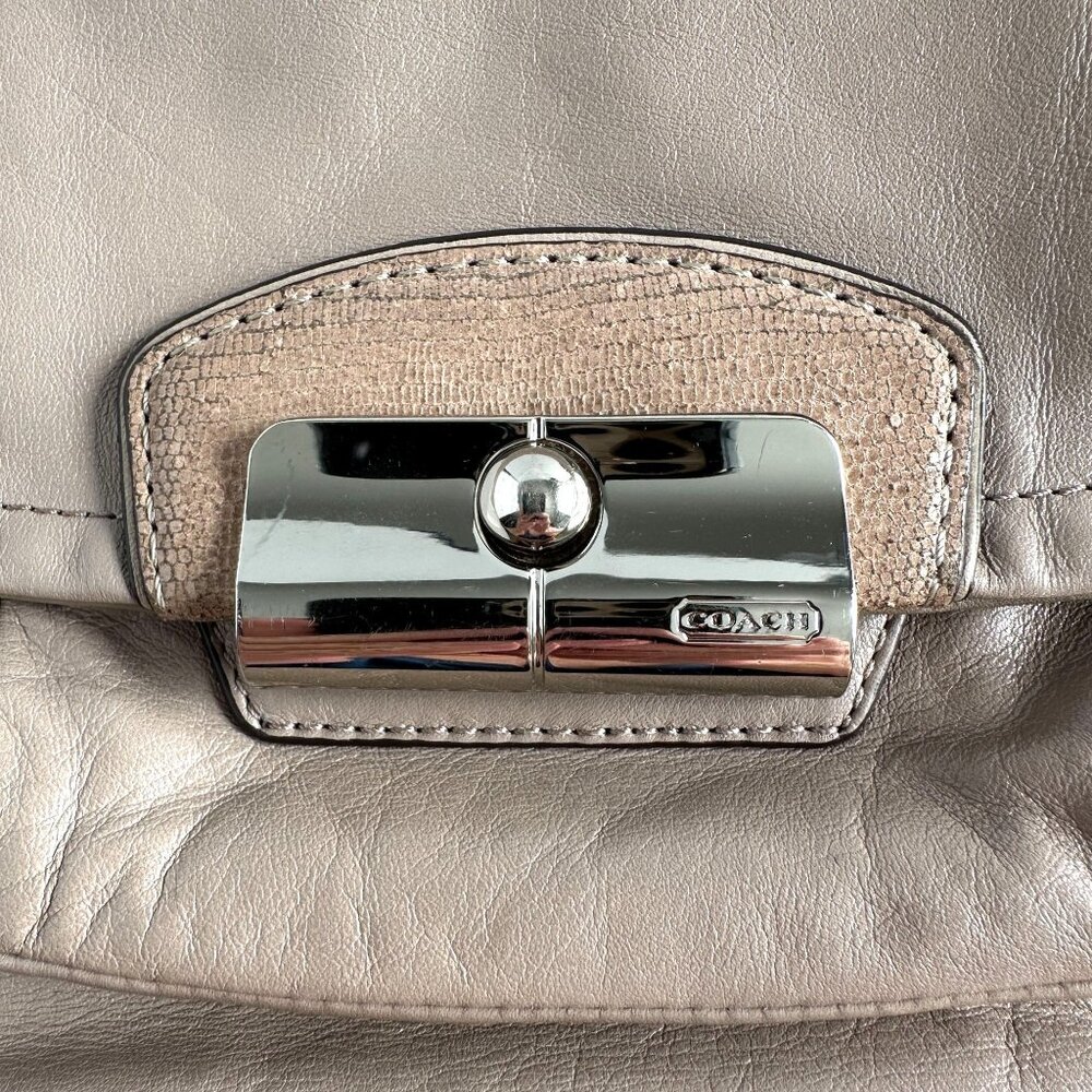 Coach Kristin Beige Leather Shoulder Bag - Picture 6 of 16